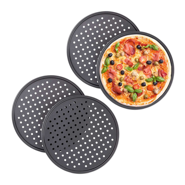 Kulatý plech na pizzu, sada 4 ks