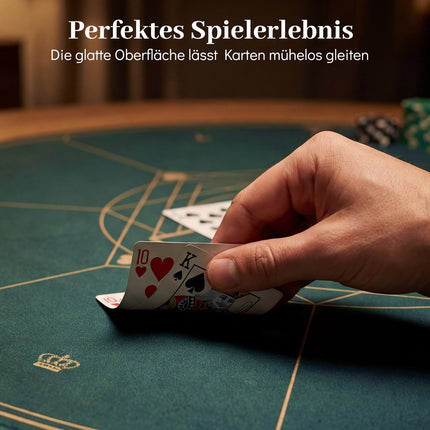 Kulatá pokerová podložka na stůl, protiskluzová, skládací, 100 cm, 8 hráčů