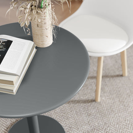 Kulatý ocelový jídelní stůl pro 2 osoby – kompaktní, moderní design