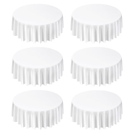 Round Tablecloths, 6-Pack 120-Inch Polyester, White