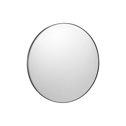 Round Wall Mirror, 30 in, Brushed Aluminum Frame, Shatter-Resistant