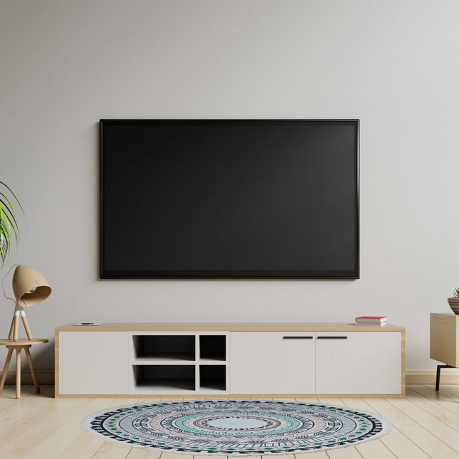 Kulatý koberec s designem mandaly