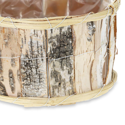 Round flower pot birch Set of 3