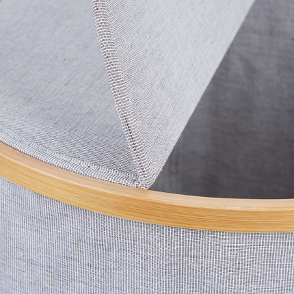Kulatý koš na prádlo z látky a bambusu