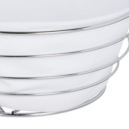 Kulatý kovový košík na pečivo s víkem