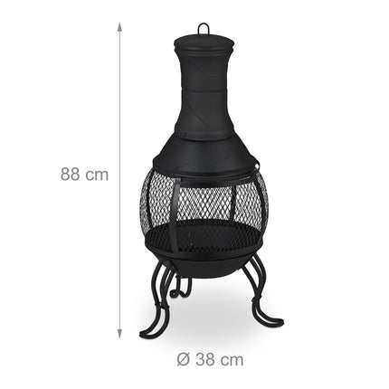Runder Outdoor-Kocher schwarz
