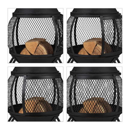 Runder Outdoor-Kocher schwarz