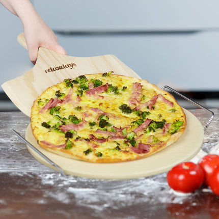 Kulatý pizza kámen v sadě