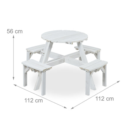 Round seating area for children Wood with parasol