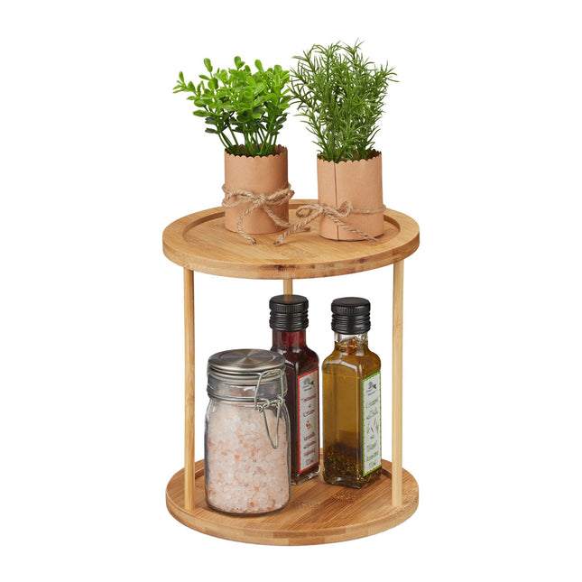 Round spice rack with 2 shelves