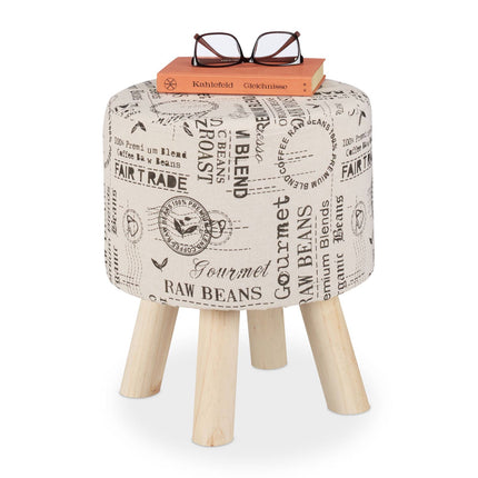 Runder Hocker mit Stoffbezug