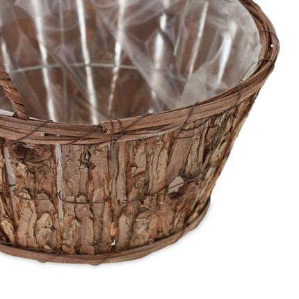 Round wooden flower pot - set of 3