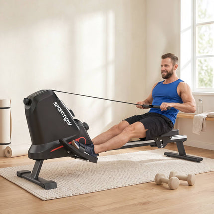 Rowing Machine, Magnetic, 16 Resistance, App, LCD Holder