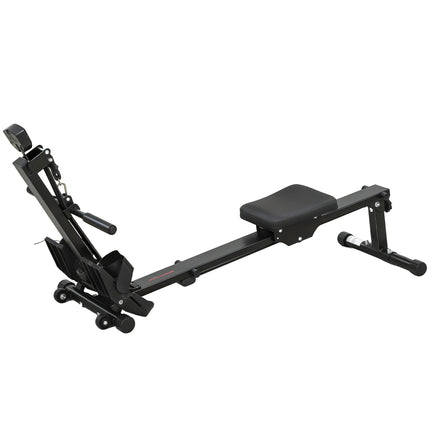 Veslovací trenažér do domácnosti, LCD monitor, nosnost 150 kg, ocel