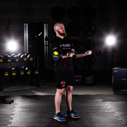 Gummiummantelte Langhantel, 15 kg, robuster Griff