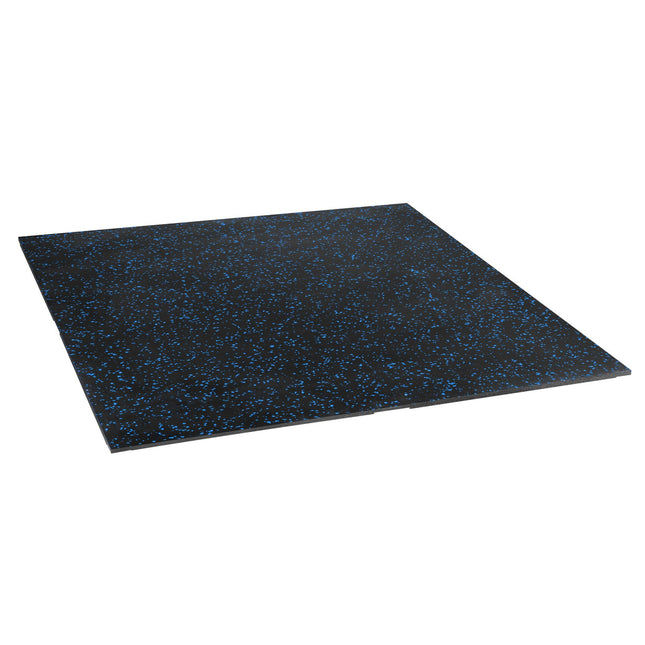 Gumová podlahová dlaždice do posilovny 1x1 m, 15 mm, černo-modrá