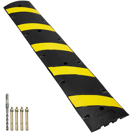 Rubber Speed Bump 183 x 30 cm, 2-Channel, 10,000 kg