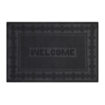 Rubber doormat with text