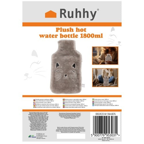 Rubber hot water bottle in cover 1800ml Ruhhy 24535