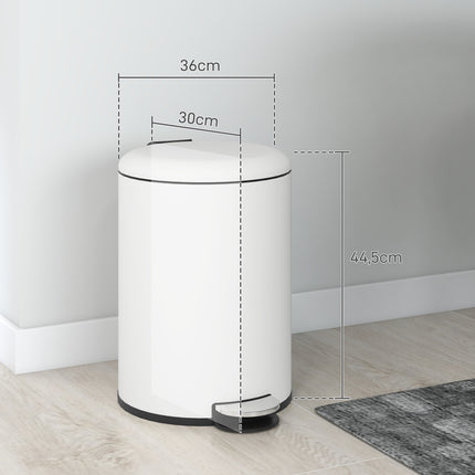 Metal pedal waste container with inner basket, 20L, 36x30x44.5 cm