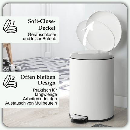 Metal pedal waste container with inner basket, 20L, 36x30x44.5 cm