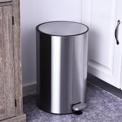 Nerezový pedálový koš 12L, soft close, vnitřní vložka