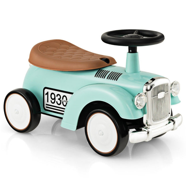 Rutcshauto odrážedlo s úložným prostorem a ochranou proti převrácení dětské vozítko s volantem 58 x 27 x 34 cm zelené