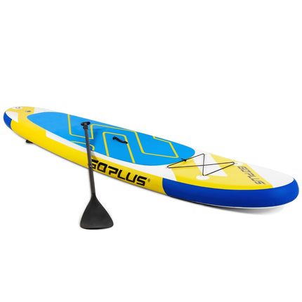 SUP nafukovací paddleboard lehký board 335 x 76 x 15 cm modrá + žlutá + bílá