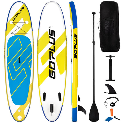 SUP nafukovací paddleboard lehký board 335 x 76 x 15 cm modrá + žlutá + bílá