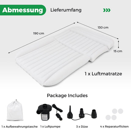 SUV nafukovací matrace 190x130 cm, nafukovací postel s pumpou