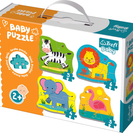 Safari zvířátka dětské puzzle sada, 12 dílků