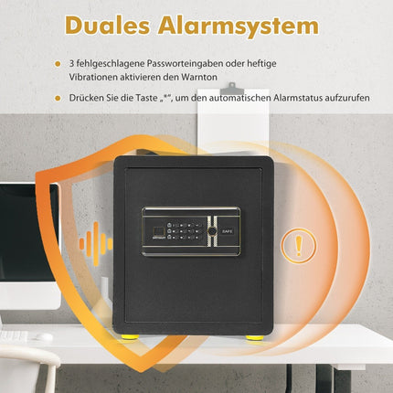 Elektronický sejf s digitální klávesnicí 45 L 36 x 31 x 41 cm černá