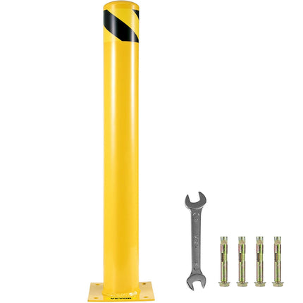 Safety Bollard, Steel 48 in x 5.5 in, 4 Anchor Bolts