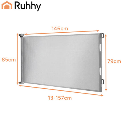 Safety Gate for Stairs and Doors, Gray, 157cm