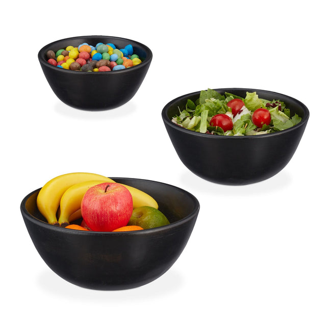 Saladekomset van 3 zwart