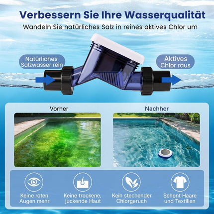 Saltwater Pool Chlorinator – Self-Cleaning, 11-22 m³ Capacity