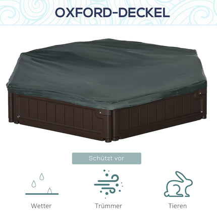 Dětské pískoviště se sedátky – HDPE, hnědé, Ø120x21cm
