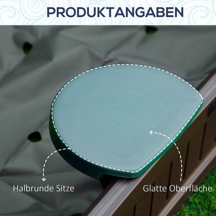 Dětské pískoviště se sedátky – HDPE, hnědé, Ø120x21cm
