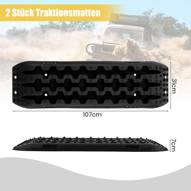 Vyprošťovací desky off-road 2 ks, trakční pomůcka pro písek/bláto/sníh 107 x 31 x 7 cm černá