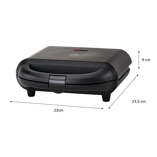 Sandwichmaker, Keramikplatten, 2 Scheiben, 700W, Schwarz