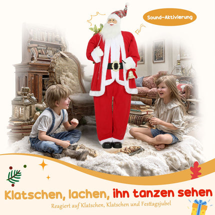 Santa Claus 1.6m with Gift and Bell Sound Function