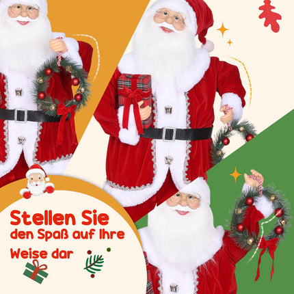 Santa Claus Christmas Decoration, 120cm, Sound-Activated