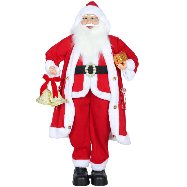 Figurka Santa Claus 1.15m s dárkem a zvonkem, pro interiér