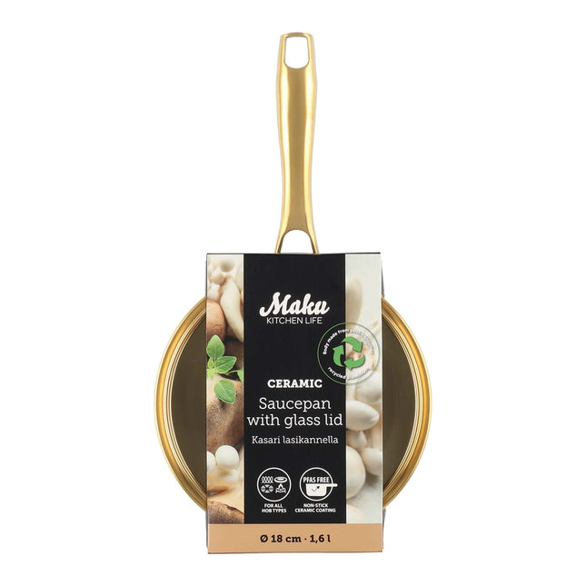 Kastrol se skleněnou poklicí, 18 cm, 1.6 L, recyklovaný hliník
