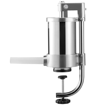 Sausage Stuffer, 1.5L 304 Stainless, Manual Crank, 3 Tubes
