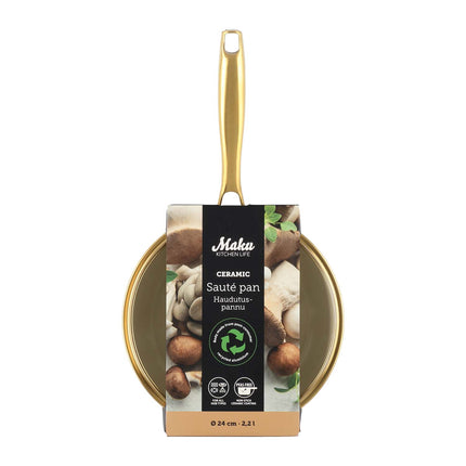 Pánev sauté 24 cm, 2.2 L, keramický nepřilnavý povrch, béžová