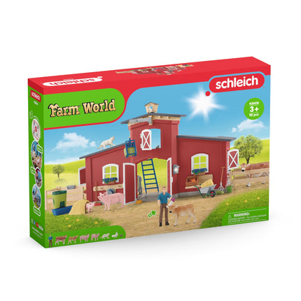 Schleich Farm World hrací sada červená stodola se zvířaty