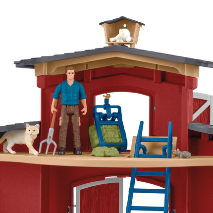 Schleich Farm World hrací sada červená stodola se zvířaty