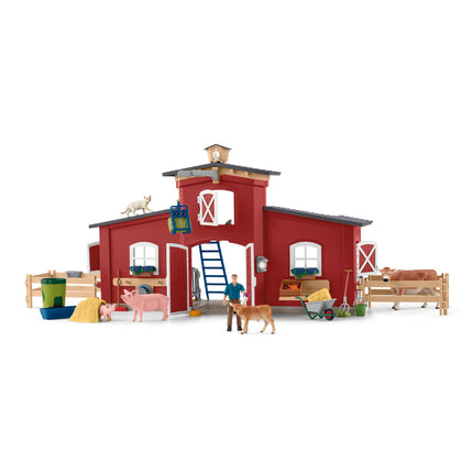 Schleich Farm World hrací sada červená stodola se zvířaty