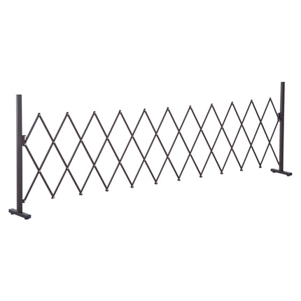 Zatahovací hliníková nůžková zábrana – 35–300 cm, hnědá